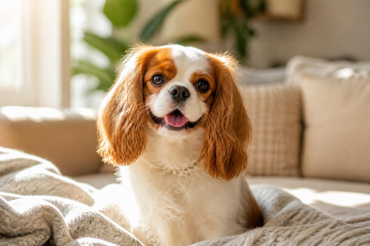 Small breed rescue dog resting in a Michigan foster home